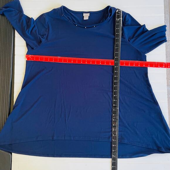 Chico’s Liquid Knit Size XL blue Top - Picture 8 of 9